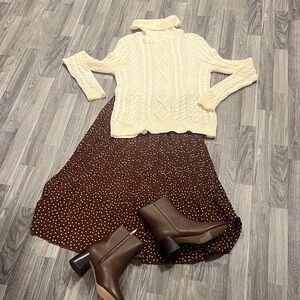 Euc Lauren Ralph Lauren Cream Cable Knit Sweater cotton & linen